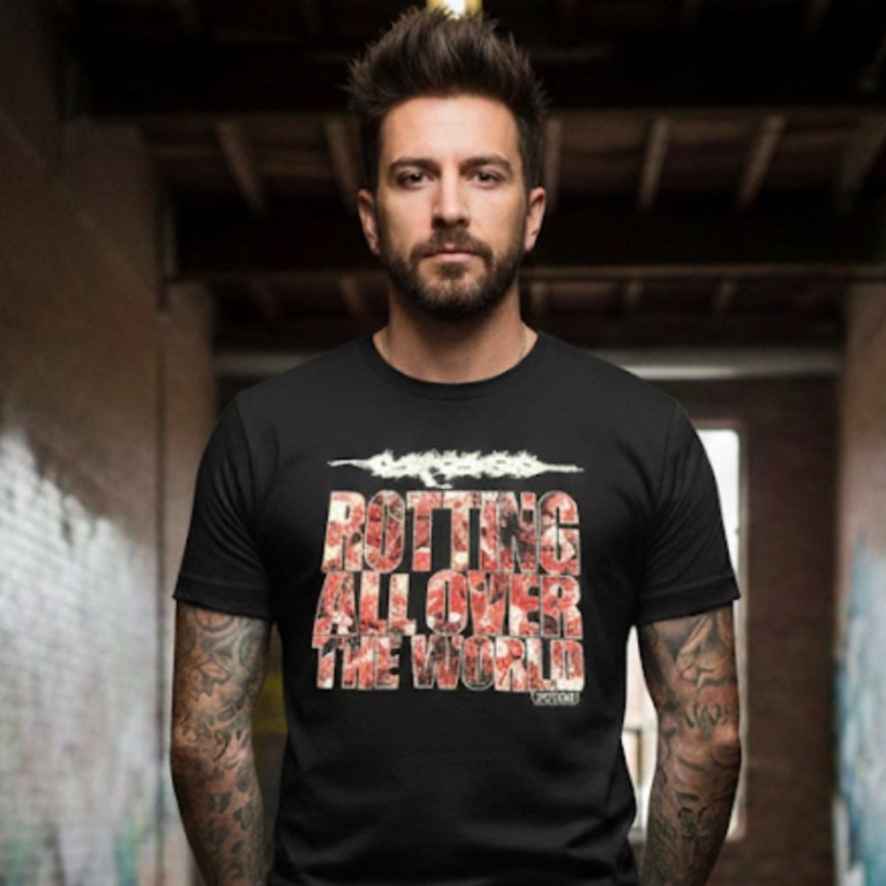 Gildan Black Tee with Bold Red Graphic / Size L vintage rock